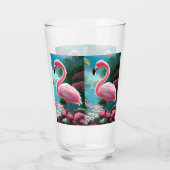 Elegante tropische Flamingo-70852 Glas (Achterkant)