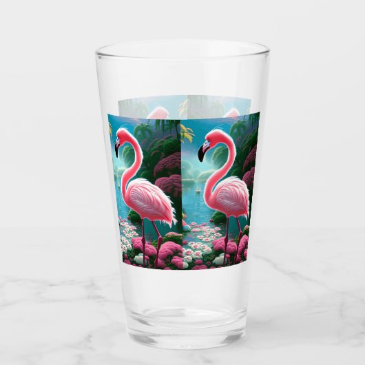 Elegante tropische Flamingo-70852 Glas (Voorkant)