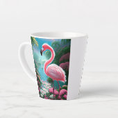 Elegante tropische Flamingo-70852 Latte Mok (Linkerhoek)