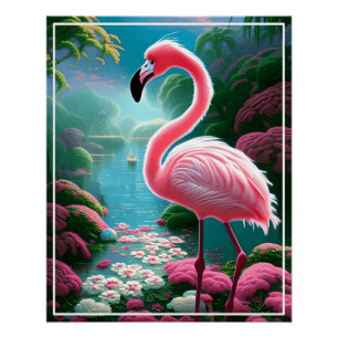 Elegante tropische Flamingo-70852 Perfect Poster