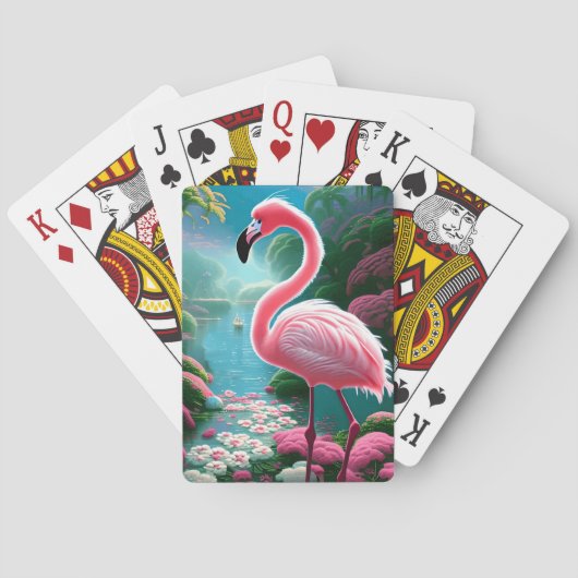Elegante tropische Flamingo-70852 Pokerkaarten (Achterkant)