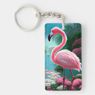 Elegante tropische Flamingo-70852 Sleutelhanger