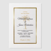 Elegante Tropische Gouden Palm Tree Beach bruiloft Vellum Uitnodigingen (Voorkant)