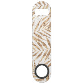 Elegante tropische gouden palmbladeren speed flessenopener (Voorkant)