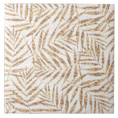 Elegante tropische gouden palmbladeren tegeltje (Voorkant)