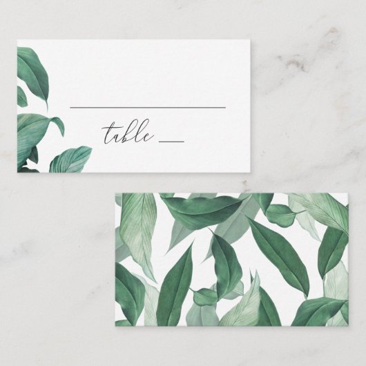 Elegante tropische groen botanische tuin bruiloft plaatskaartje (Voorkant / Achterkant)