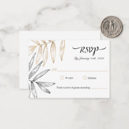 Elegante Tropische Groen Wedding RSVP Kaart Notitiekaartje