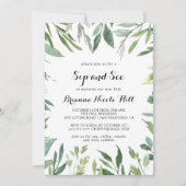 Elegante Tropische Groene Kalligrafie Snip en zie Kaart (Voorkant)