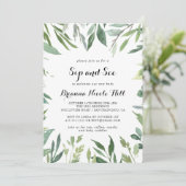 Elegante Tropische Groene Kalligrafie Snip en zie Kaart (Staand voorkant)