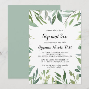 Elegante Tropische Groene Kalligrafie Snip en zie Kaart