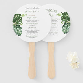 Elegante Tropische Groene Monstera Bladeren Bruilo Handwaaier