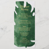Elegante Tropische Groene Monstera Leaf Wedding Menu (Voorkant)