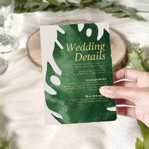 Elegante Tropische Groene Monsters Wedding Details