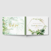 Elegante Tropische Groene Waterverf Monstera blade Gastenboek (Volledig)