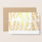 Elegante Tropische Happy Birthday Leaf Print Gold Folie Kaarten (Met envelop)