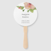 Elegante Tropische Hibiscus Bruiloft Handwaaier (Voorkant)