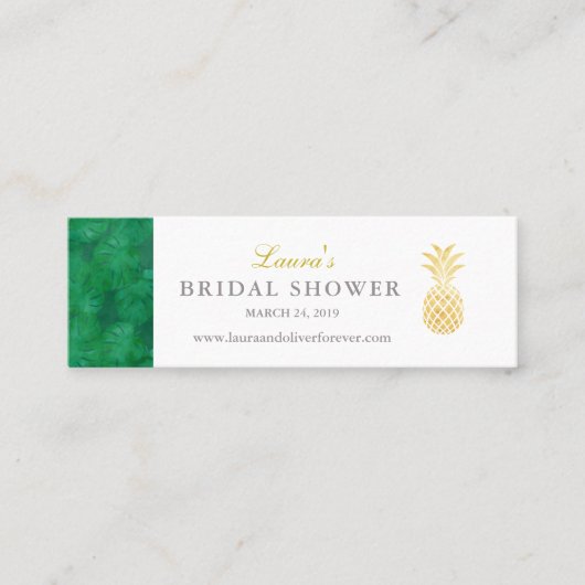 Elegante tropische Insert-kaart Mini Visitekaartje (Voorkant)