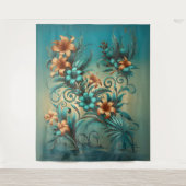 Elegante tropische iriserende bruiloft achtergrond wandkleed (Voorkant)