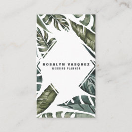 Elegante Tropische Jungle Groene Modern Visitekaartje