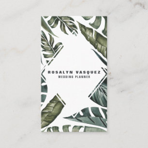Elegante Tropische Jungle Groene Modern Visitekaartje