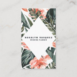 Elegante Tropische Jungle Groene Modern Visitekaartje