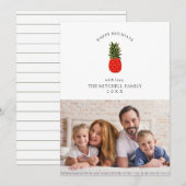 Elegante Tropische Kerst Pijnboom Ananas | Foto Feestdagenkaart (Voorkant / Achterkant)