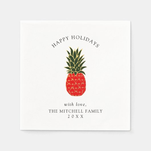 Elegante tropische kerstananas servet (Voorkant)