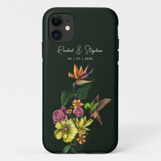 Elegante Tropische Kolibrie Bloemrijke Zomer Bruil Case-Mate iPhone Case (Achterkant)