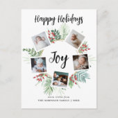 Elegante Tropische Krans Fotocollage Kerstmis Feestdagenkaart (Voorkant)