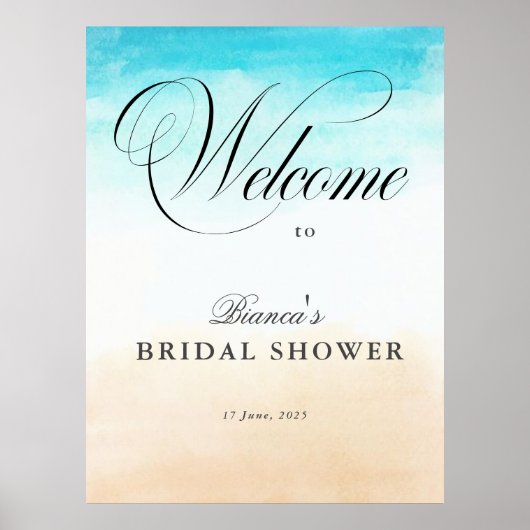Elegante Tropische Kust Bruiloftsdans Poster (Voorkant)