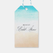 Elegante Tropische Kust Bruiloftsshower Cadeaulabel (Achterkant)