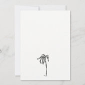 Elegante Tropische Kustpalmboom Schets Bruiloft Bedankkaart (Achterkant)