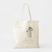 Elegante Tropische Kustpalmboom Schets Bruiloft Tote Bag (Voorkant)