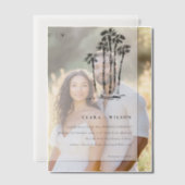 Elegante Tropische Kustpalmboom Schets Bruiloft Vellum Uitnodigingen (Offset (Koppel))