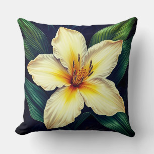 Elegante Tropische Lelie Bloem - Worp Kussen