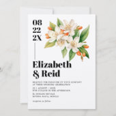 Elegante Tropische Mediterrane Citrus bruiloft Kaart (Voorkant)