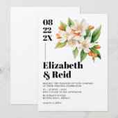 Elegante Tropische Mediterrane Citrus bruiloft Kaart (Voorkant / Achterkant)