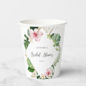 Elegante tropische monstera bruidsshower papieren bekers (Voorkant)