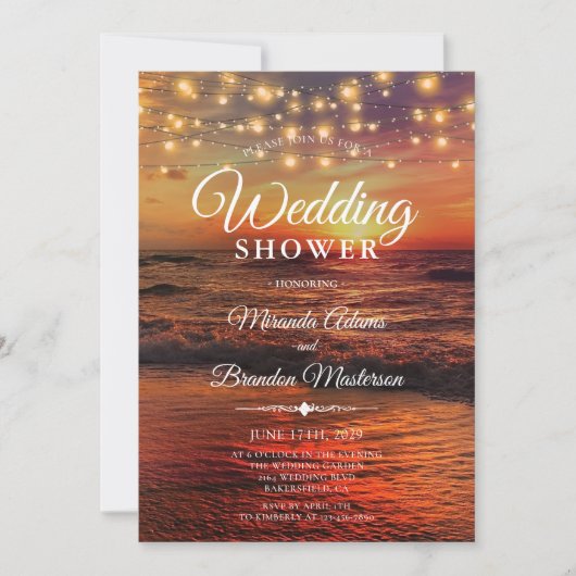 Elegante tropische oceaan strand zomer bruiloft do kaart (Voorkant)