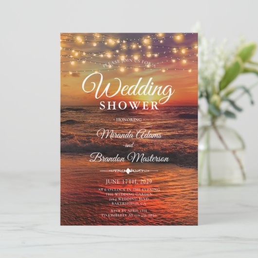 Elegante tropische oceaan strand zomer bruiloft do kaart (Staand voorkant)