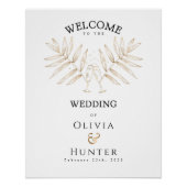Elegante Tropische Palm bruiloft welkom teken Perfect Poster (Voorkant)