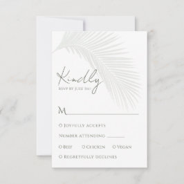 Elegante Tropische Palm Leaf RSVP Respons Kaart