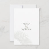 Elegante Tropische Palm Leaf RSVP Respons Kaart (Achterkant)