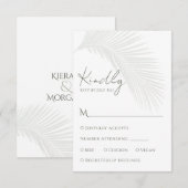 Elegante Tropische Palm Leaf RSVP Respons Kaart (Voorkant / Achterkant)