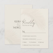 Elegante Tropische Palm Leaf RSVP Respons Kaart (Voorkant / Achterkant)
