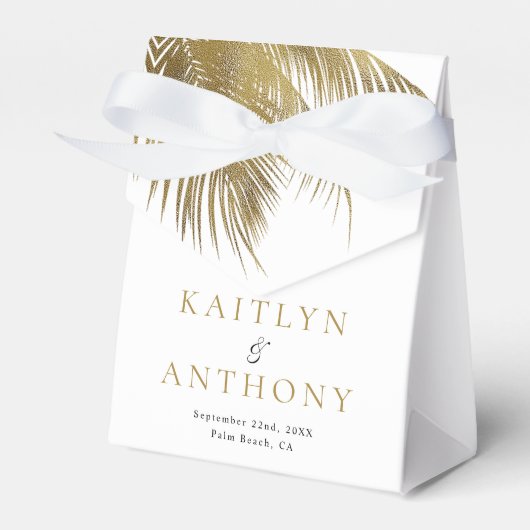 Elegante Tropische Palm Tree Beach bruiloft Bedankdoosjes (Voorkant Zijde)