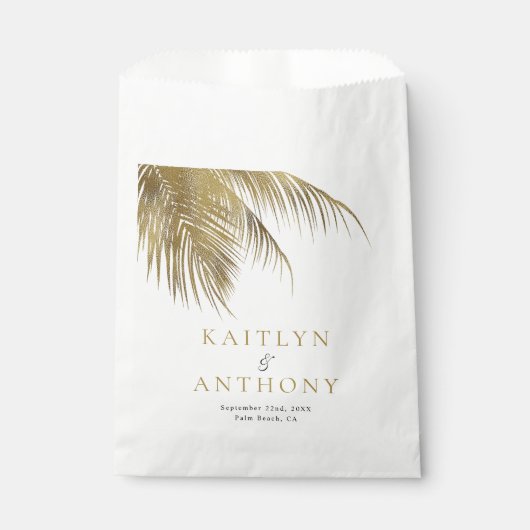 Elegante Tropische Palm Tree Beach bruiloft Bedankzakje (Voorkant)
