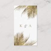 Elegante Tropische Palm Tree Beach bruiloft detail Informatiekaartje (Achterkant)