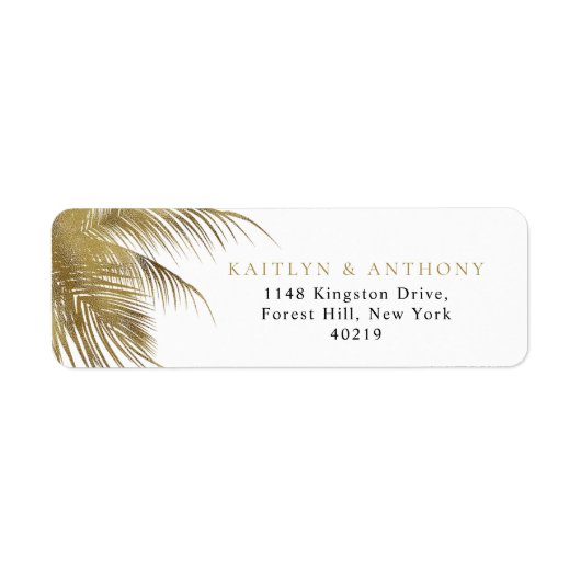 Elegante Tropische Palm Tree Beach bruiloft Etiket (Voorkant)