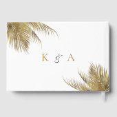 Elegante Tropische Palm Tree Beach bruiloft Gastenboek (Achterkant)